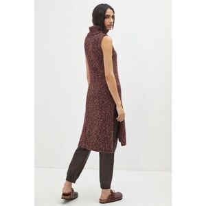 Anthropologie Flowy Maxi Tunic Sweater - Burgundy - Marled Knit - Medium
